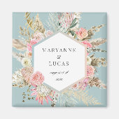 elegant bohaan floral monogram magnet (Voorkant)