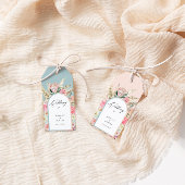 Elegant Boheems Bloemen Bruiloft Monogram Cadeaulabel