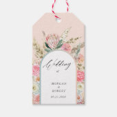 Elegant Boheems Bloemen Bruiloft Monogram Cadeaulabel (Voorkant)