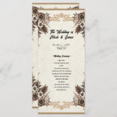 Elegant  Boheems Bloemen Bruiloft Programmakaart (Voorkant / Achterkant)