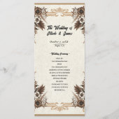 Elegant  Boheems Bloemen Bruiloft Programmakaart (Voorkant)