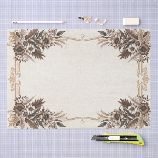 Elegant  Boheems Bloemen Bruiloft Tissuepapier (Craft)