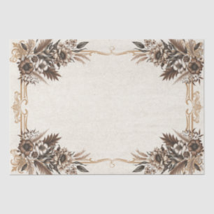 Elegant  Boheems Bloemen Bruiloft Tissuepapier