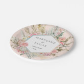 Elegant Boheems bloemmonogram Papieren Bordje (Gekanteld)