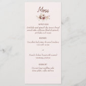 Elegant Boheems huwelijksmenu Menu (Voorkant)