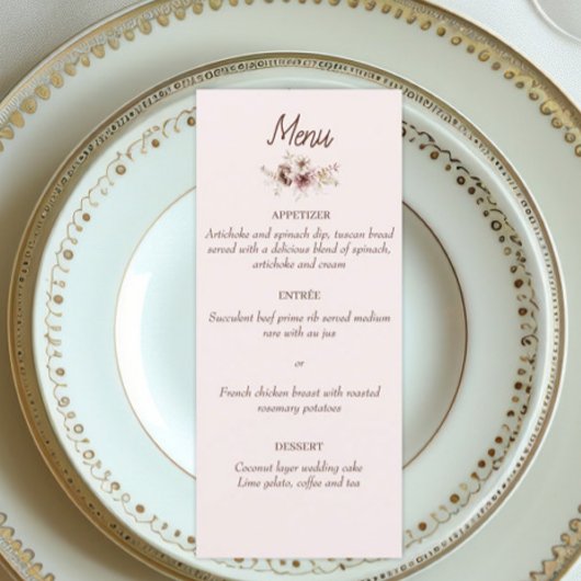 Elegant Boheems huwelijksmenu Menu