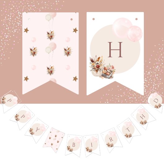 Elegant Boheems pastelpatroon Vlaggetjes