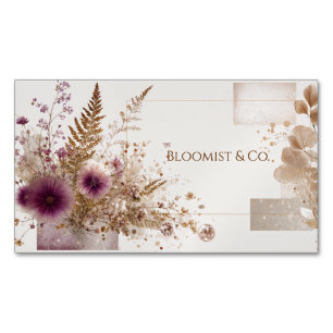 Elegant Boheems Roos Gold Botanical Magnetisch Visitekaartje