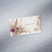 Elegant Boheems Roos Gold Botanical Magnetisch Visitekaartje (Voorbeeld)