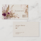 Elegant Boheems Roos Gold Botanical Visitekaartje (Voorkant / Achterkant)