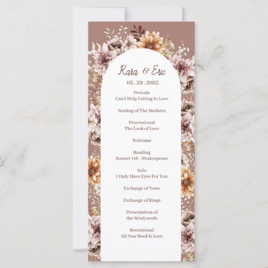 Elegant Boheemse Waterverf Bloemenprogramma (Voorkant)