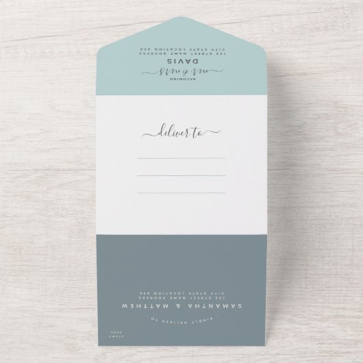 Elegant Bohemian Beach Wedding All In One Uitnodiging (Buitenkant)