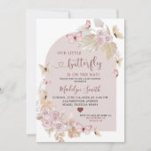 Elegant Bohemian Blush and Butterfly Baby shower Kaart (Voorkant)