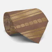 Elegant Bohemian Boho Roos Gold Aztec Stropdas (Opgerold)