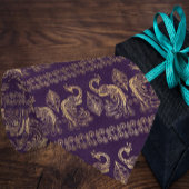 Elegant Bohemian Boho Roos Gold Peacock Paars Stropdas