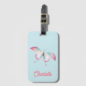 Elegant Bohemian Butterfly gepersonaliseerd Bagagelabel (Voorkant (verticaal))