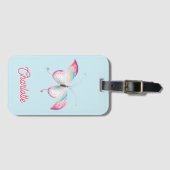 Elegant Bohemian Butterfly gepersonaliseerd Bagagelabel (Voorkant (horizontaal))