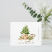 Elegant Bohemian Christmas Composition Company Briefkaart (Staand voorkant)