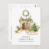 Elegant Bohemian Christmas Composition Company Briefkaart (Voorkant / Achterkant)