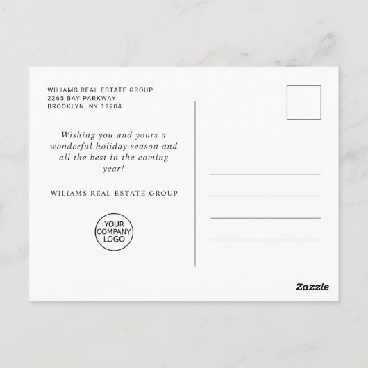 Elegant Bohemian Christmas Composition Company Briefkaart (Achterkant)