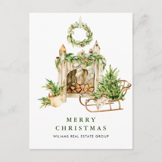 Elegant Bohemian Christmas Composition Company Briefkaart (Voorkant)