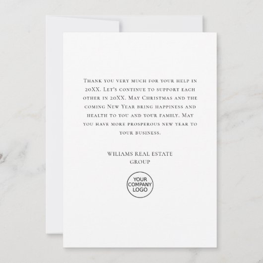 Elegant Bohemian Christmas Pine krans bedrijf Bedankkaart (Achterkant)