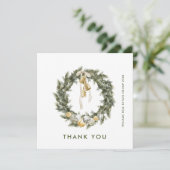 Elegant Bohemian Christmas Pine krans bedrijf Bedankkaart (Staand voorkant)