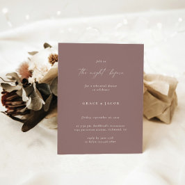 Elegant Bohemian Dusty Paarse repetitie diner Kaart