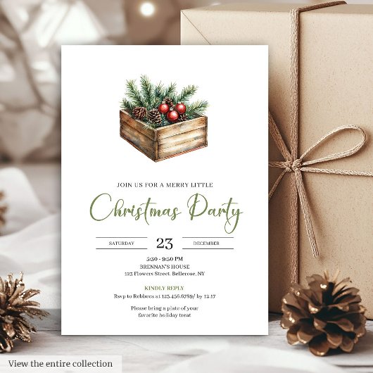Elegant Bohemian Earthy Botanical Christmas Invite Kaart