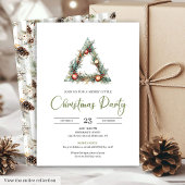 Elegant Bohemian Earthy Botanical Christmas Invite Kaart