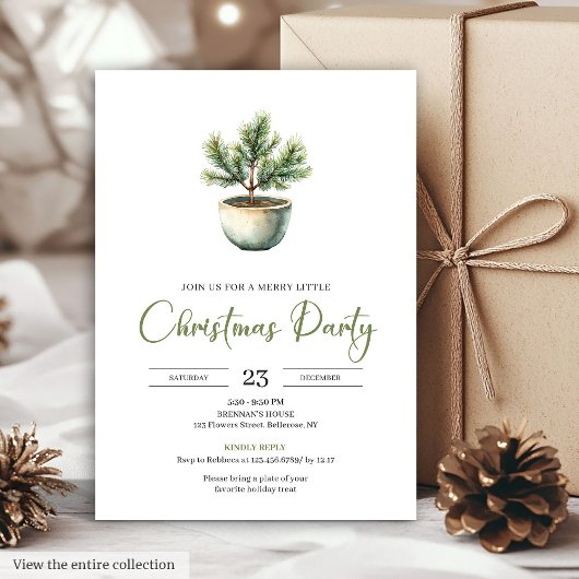 Elegant Bohemian Earthy Botanical Christmas Invite Kaart