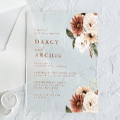 Elegant Bohemian Floral Acrylic Wedding Invitation Acryl Uitnodigingen