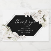 Elegant Bohemian Floral Hartelijk dank Sparkling Wijnetiket (Enkel label)