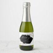 Elegant Bohemian Floral Hartelijk dank Sparkling Wijnetiket (Voorkant)