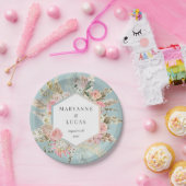 Elegant Bohemian Floral Monogram Papier Bord (Feest)