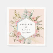 Elegant Bohemian Floral Monogram Papier Servet (Voorkant)