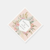 Elegant Bohemian Floral Monogram Papier Servet (Hoek)