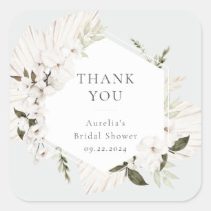 Elegant Bohemian Floral Vierkante Sticker