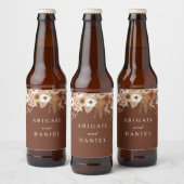 Elegant Bohemian Floral Wedding  Bier Etiket (Flessen)