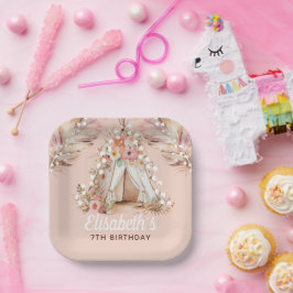 Elegant Bohemian Girl Birthday Specialized Papieren Bordje