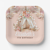 Elegant Bohemian Girl Birthday Specialized Papieren Bordje (Voorkant)