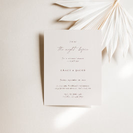 Elegant Bohemian Ivory Minimalist Rehearings Dinne Kaart