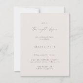 Elegant Bohemian Ivory Minimalist Rehearings Dinne Kaart (Voorkant)