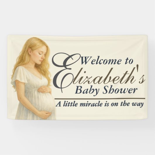 Elegant Bohemian Mom to be Baby Shower Spandoek (Horizontaal)