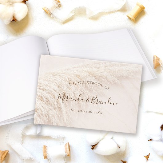 Elegant Bohemian Pampas Grass Wedding Gastenboek