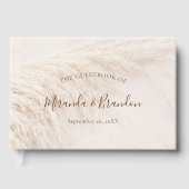 Elegant Bohemian Pampas Grass Wedding Gastenboek (Voorkant)