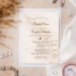 Elegant Bohemian Pampas Grass Wedding Invitation Kaart<br><div class="desc">Love is in the air and a romantic pampas grass wedding invitation is the perfect way to celebrate the big day! Whether you are planning a rustic country wedding or a more elegant affair, these invitations will add a touch of sophistication to your event. The pampas grass motif will capture...</div>