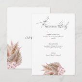 Elegant Bohemian Pampas Grass Wedding Website Informatiekaartje (Voorkant / Achterkant)