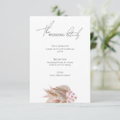 Elegant Bohemian Pampas Grass Wedding Website Informatiekaartje (Staand voorkant)