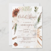 Elegant Bohemian Pampas Wedding Vrijgezellenfeest Kaart (Voorkant)